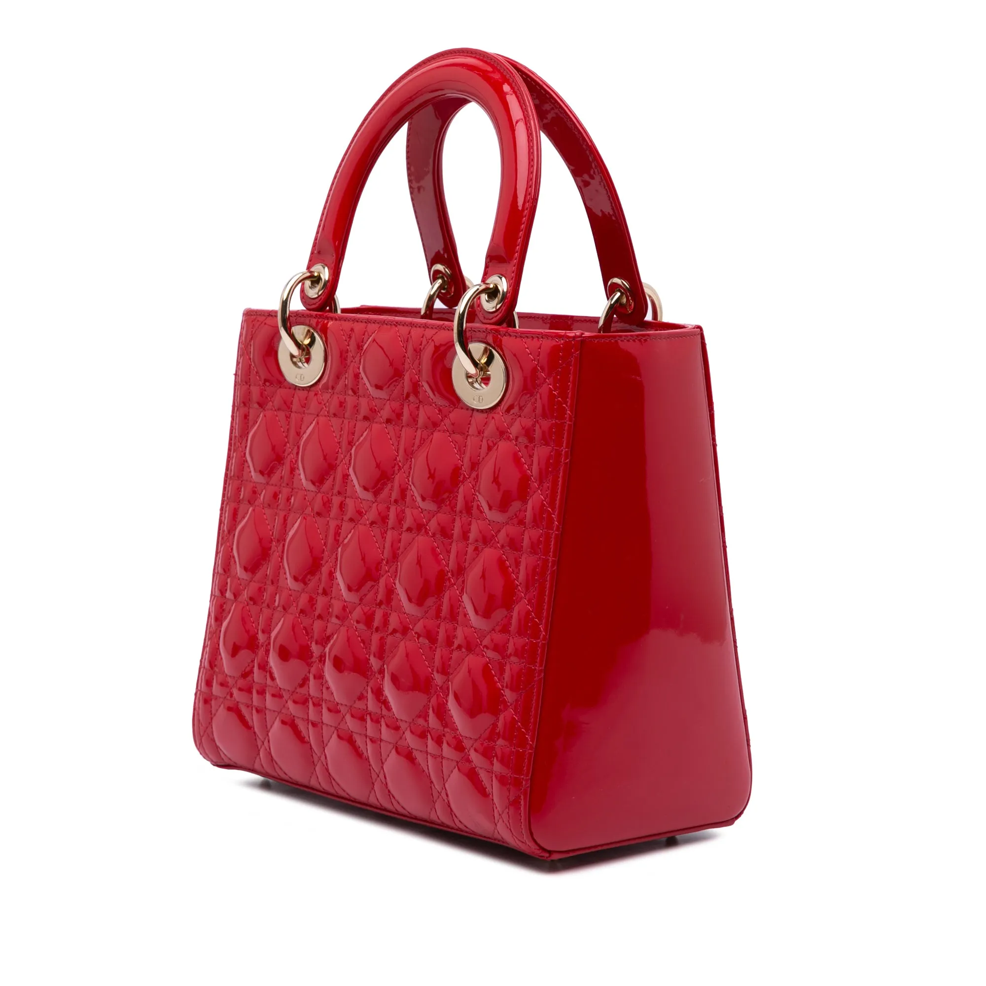 Medium Patent Cannage Lady Dior