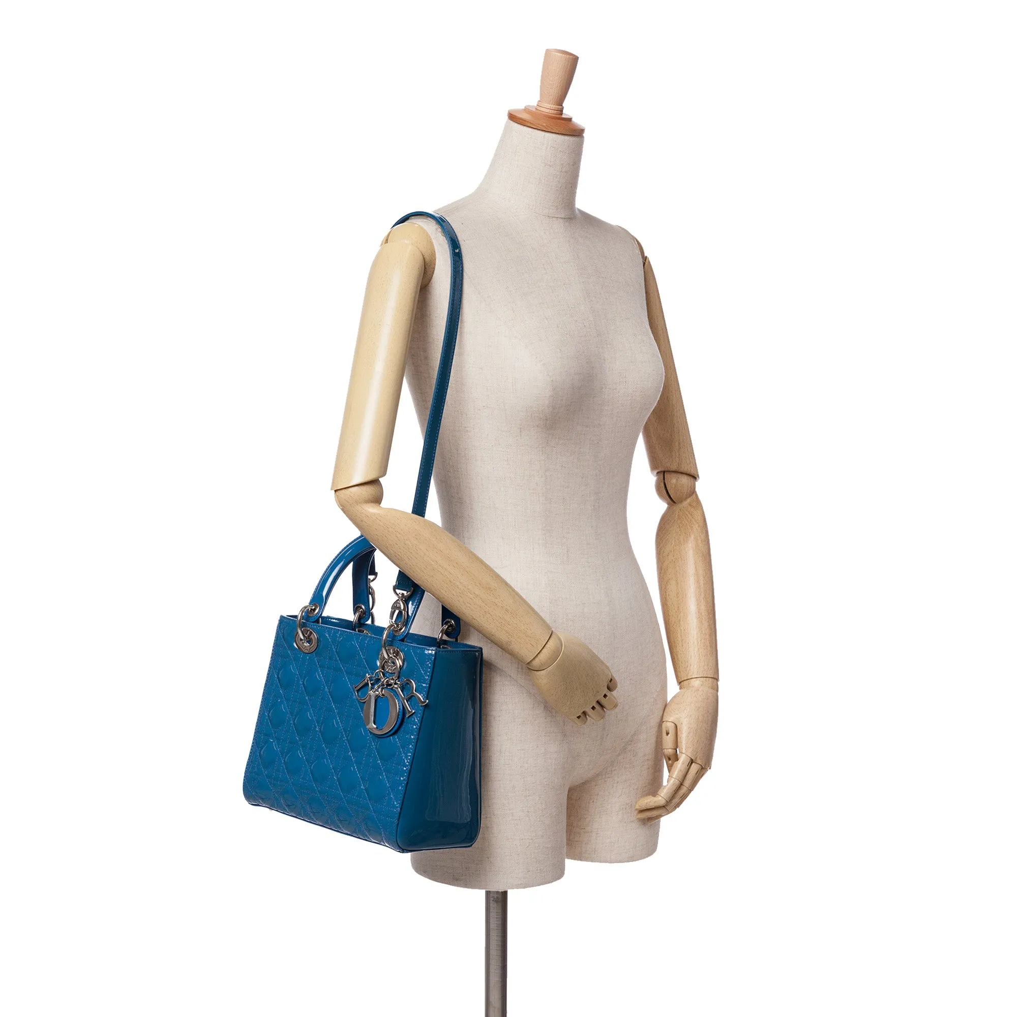 Medium Patent Cannage Lady Dior