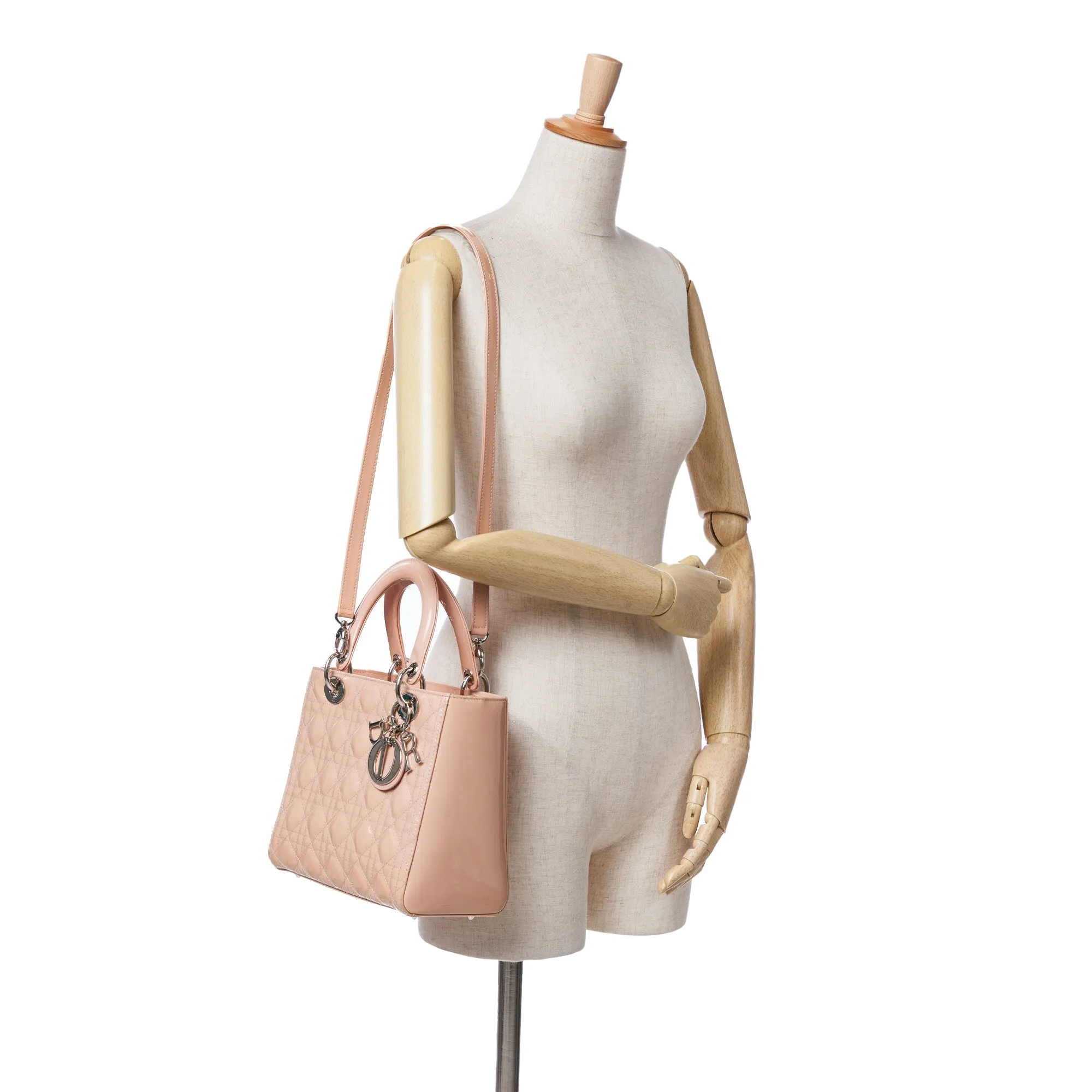 Medium Patent Cannage Lady Dior