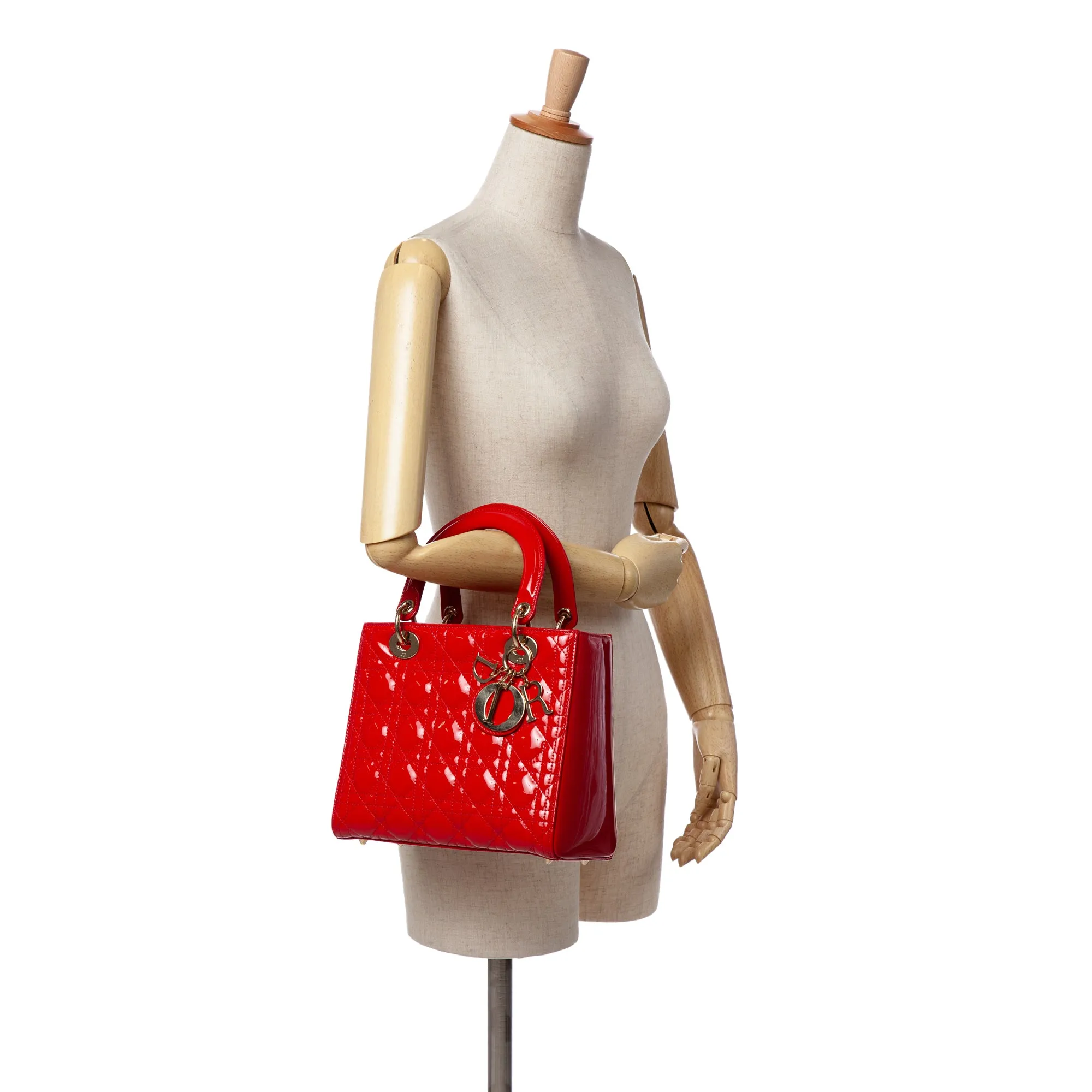 Medium Patent Cannage Lady Dior