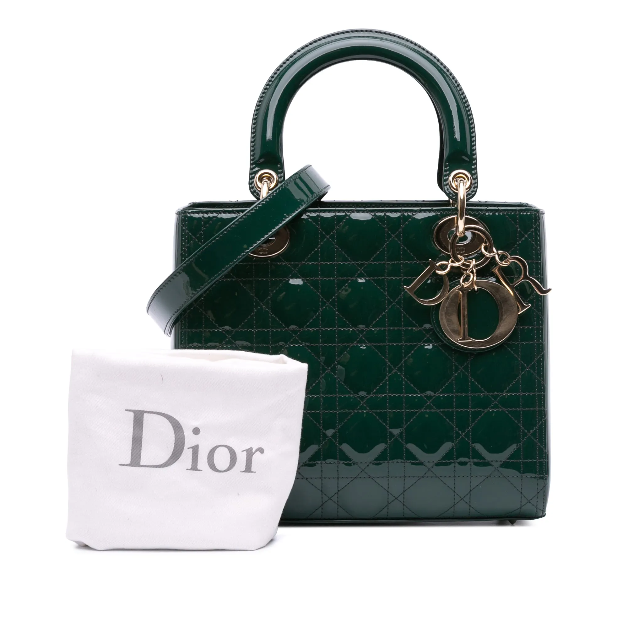 Medium Patent Cannage Lady Dior