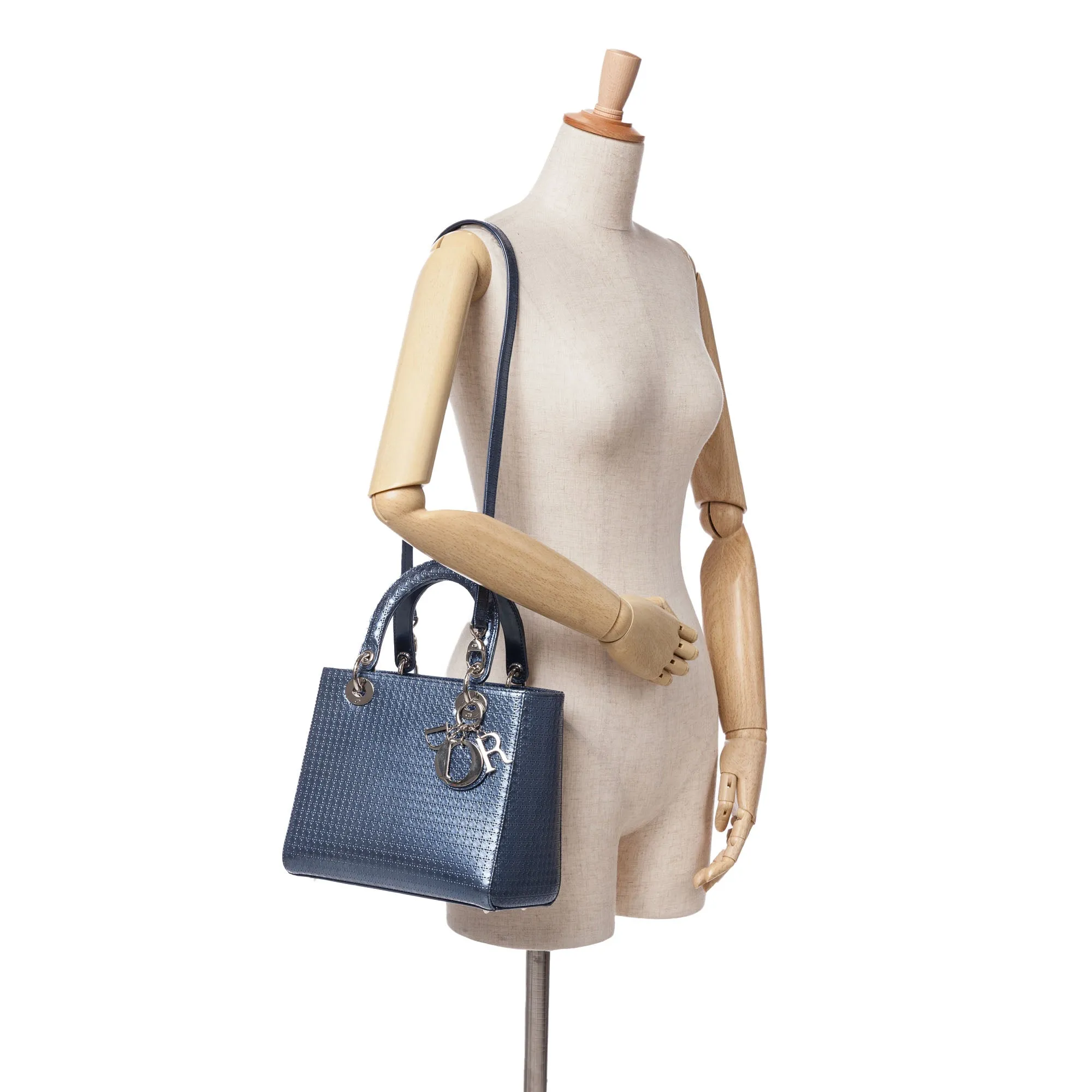 Medium Patent Microcannage Lady Dior