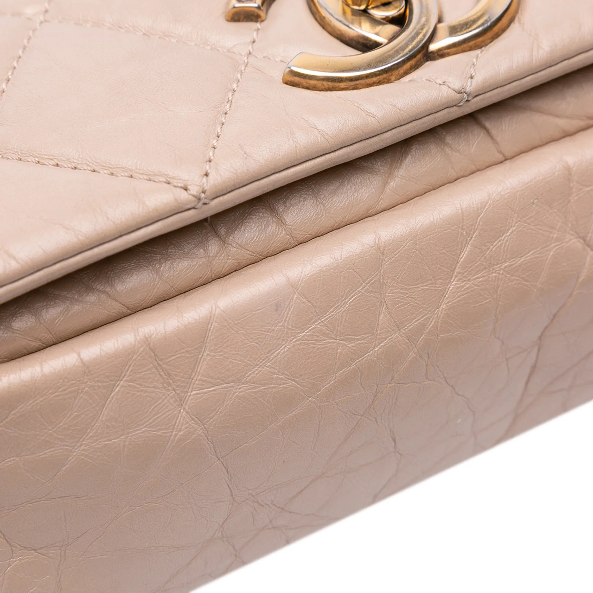 Medium Quilted Aged Calfskin Pondichery Flap