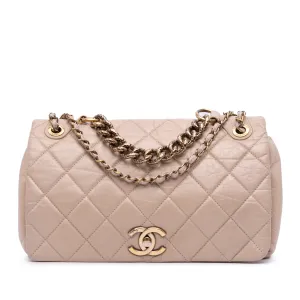 Medium Quilted Aged Calfskin Pondichery Flap