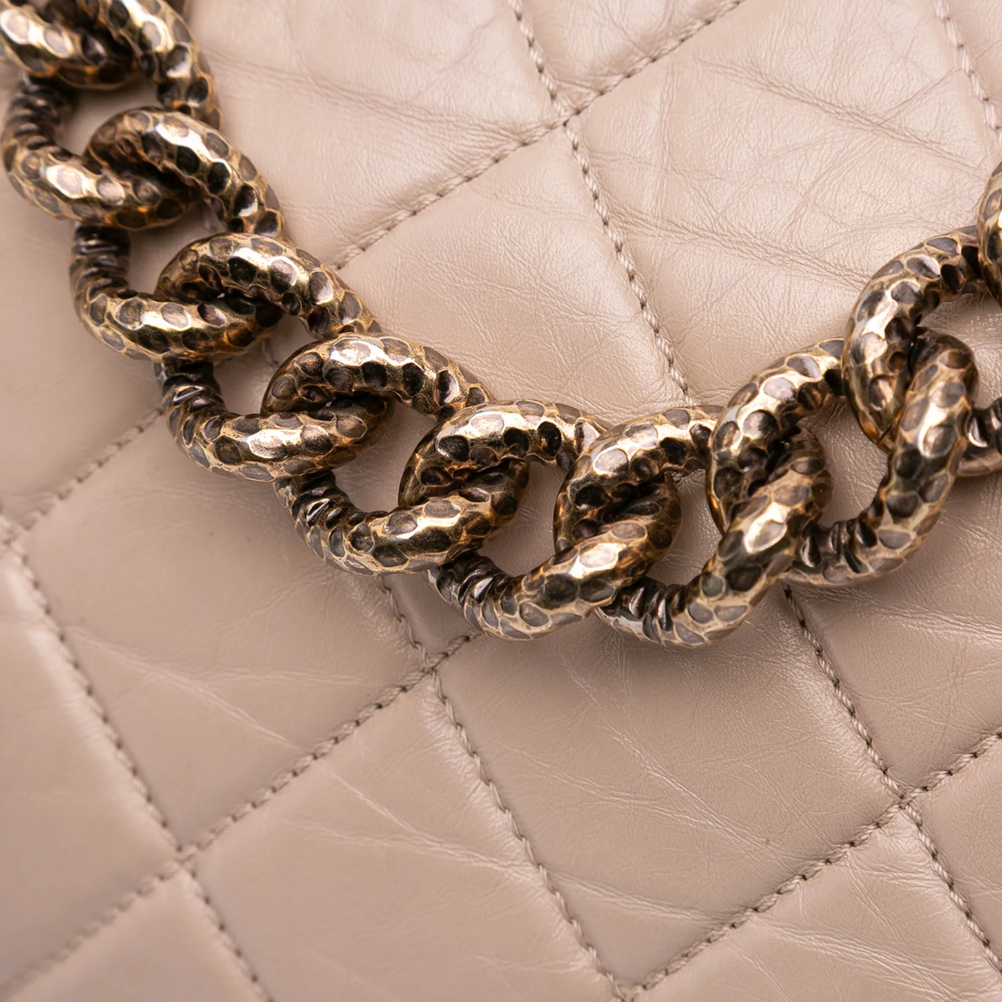 Medium Quilted Aged Calfskin Pondichery Flap