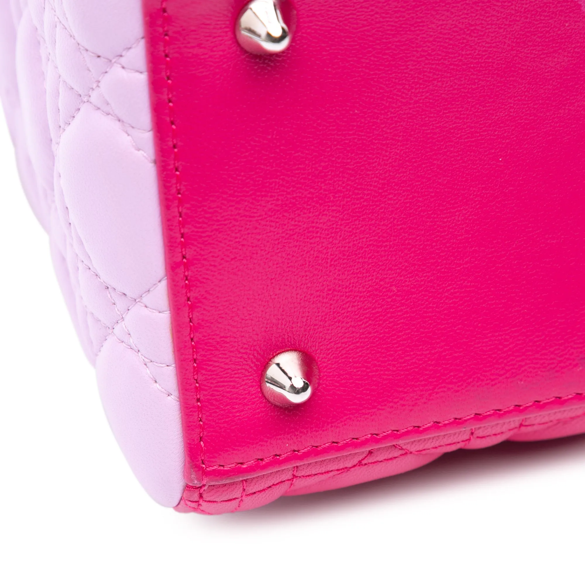 Medium Tricolor Lambskin Cannage Lady Dior