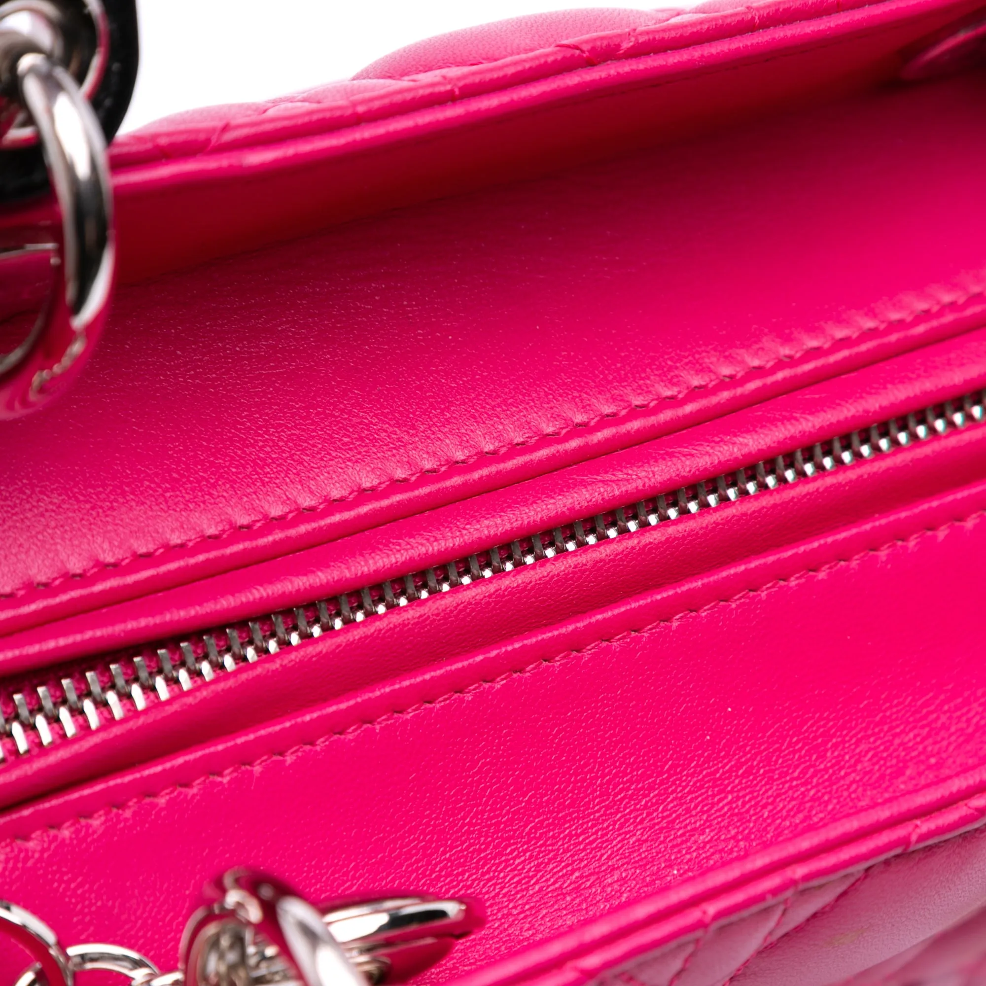 Medium Tricolor Lambskin Cannage Lady Dior