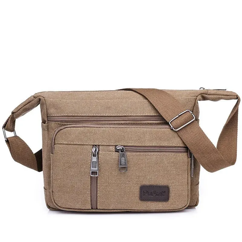 Men's Canvas Shoulder Bags Casual Tote Travel Crossbody Bag Messenger Bags High Quality Handbag