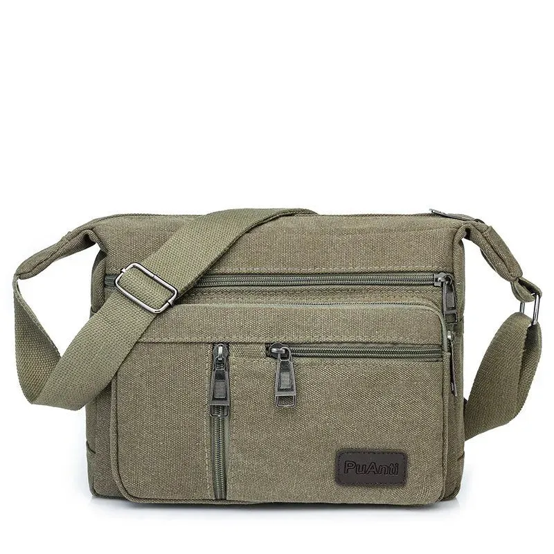 Men's Canvas Shoulder Bags Casual Tote Travel Crossbody Bag Messenger Bags High Quality Handbag