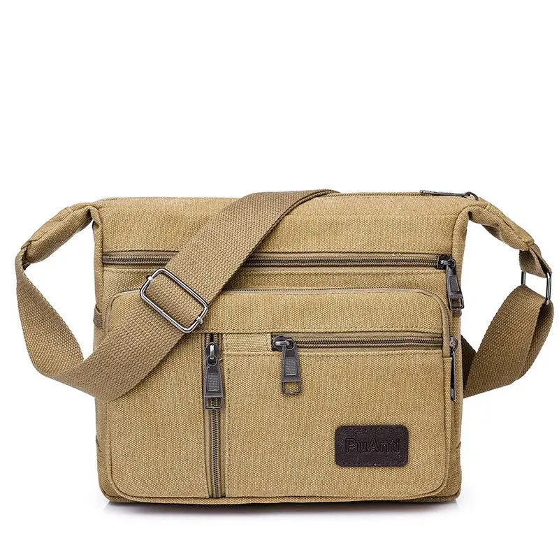 Men's Canvas Shoulder Bags Casual Tote Travel Crossbody Bag Messenger Bags High Quality Handbag