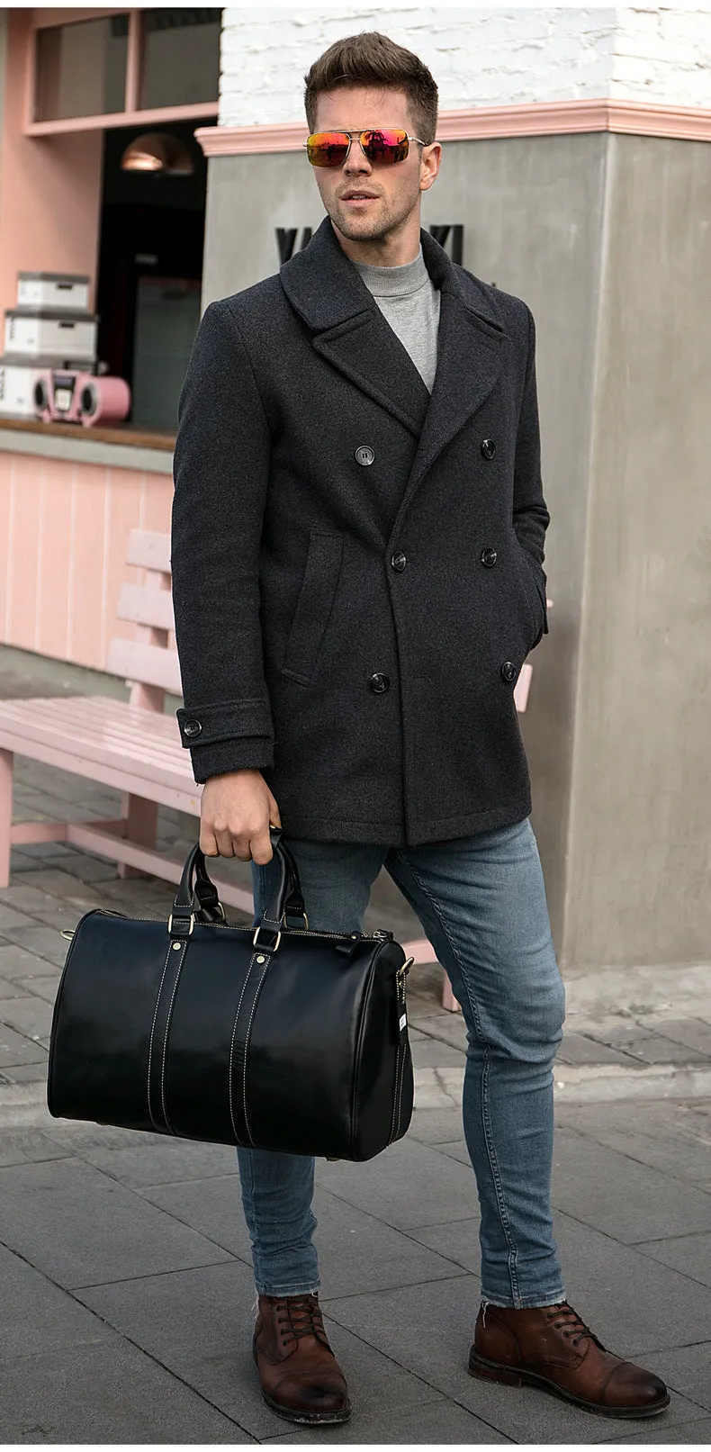 Men's Retro Travel Portable Large-capacity Business Trip Duffel Bag