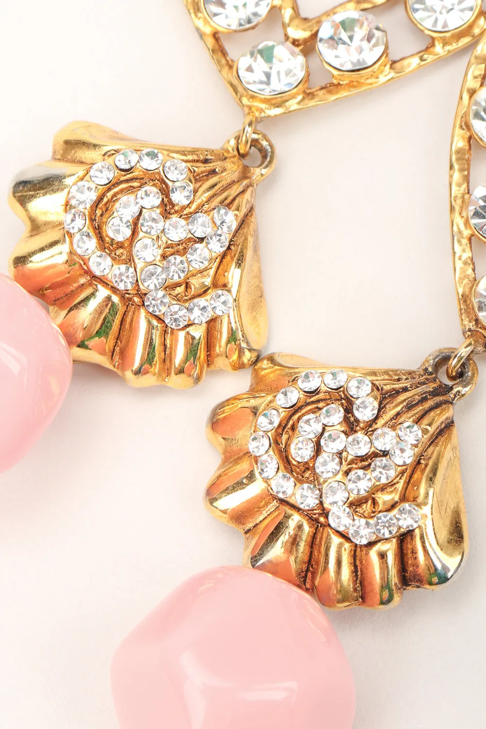 Mermaid Crystal Heart Drop Earrings