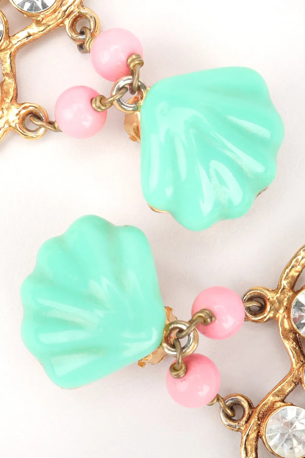 Mermaid Crystal Heart Drop Earrings