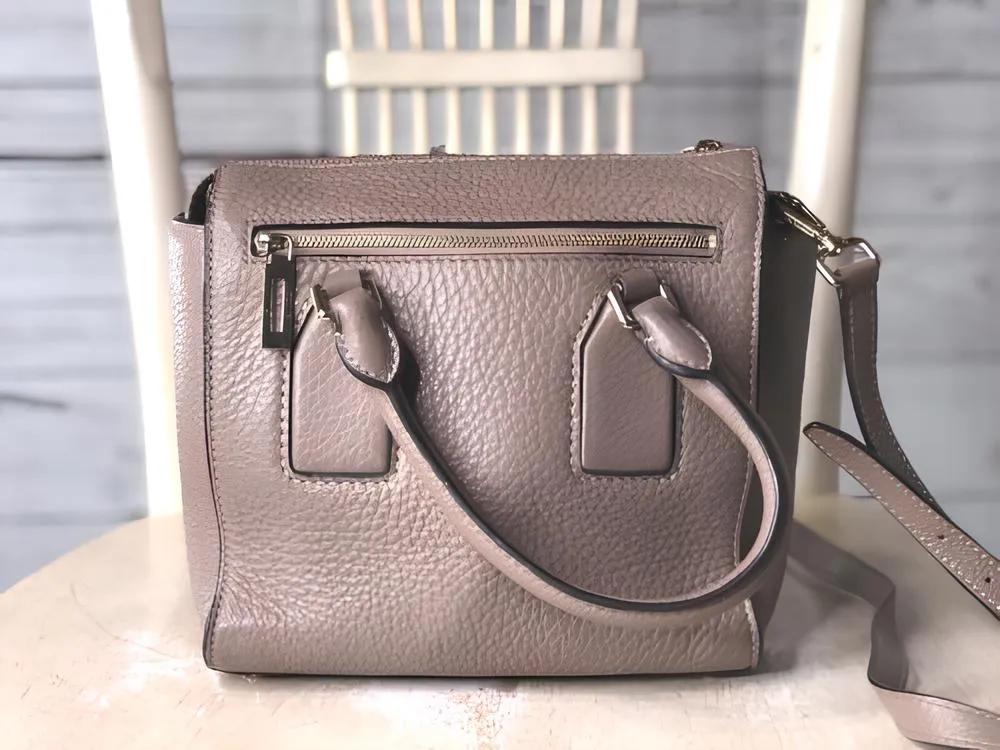 Michael Kors Womens Selby Medium Signature Satchel Brown Shoulder Bag Purse New