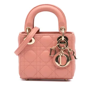 Micro Lambskin Cannage Lady Dior