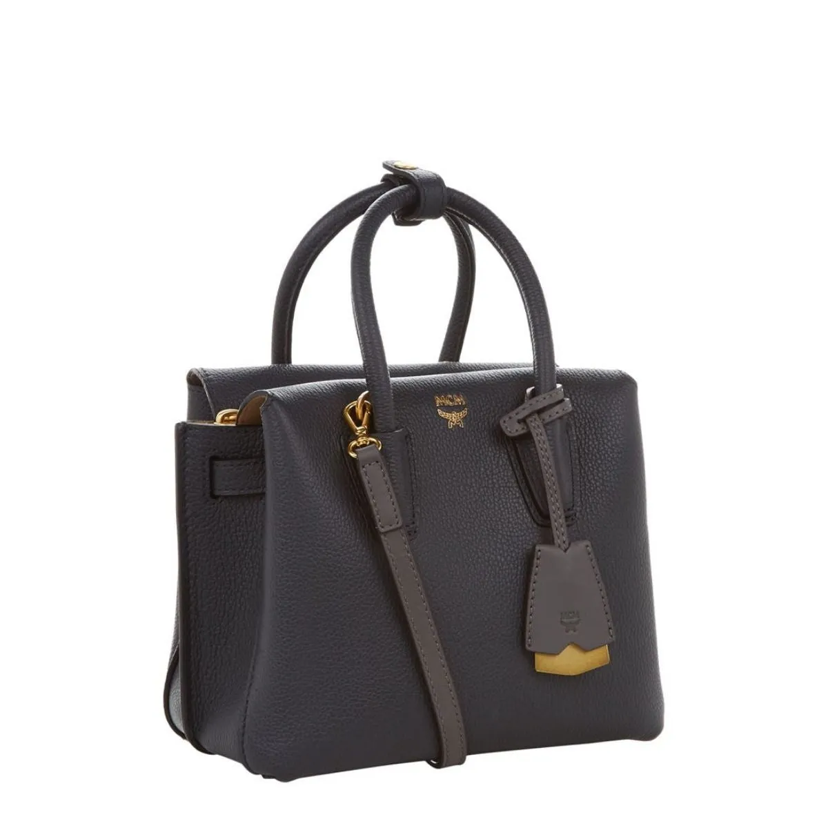 Milla Mini Leather Black Tote Bag