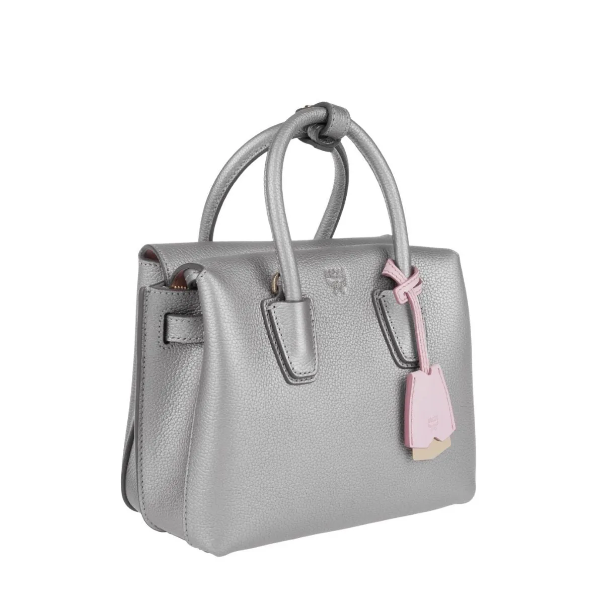 Milla Mini Leather Silver Metallic Tote Bag
