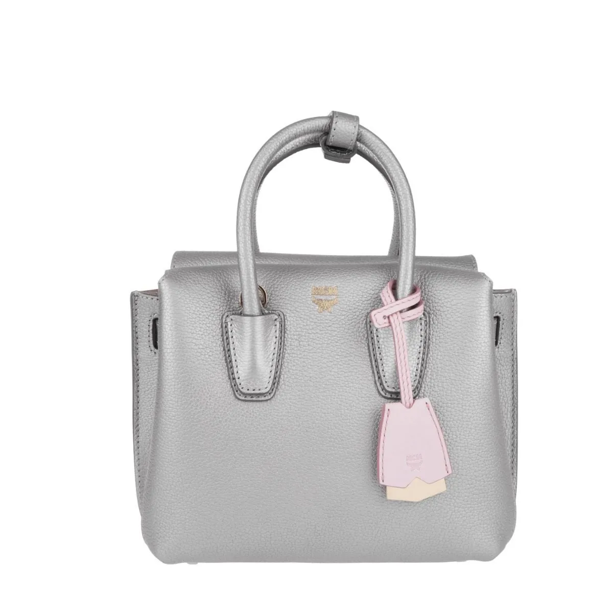 Milla Mini Leather Silver Metallic Tote Bag