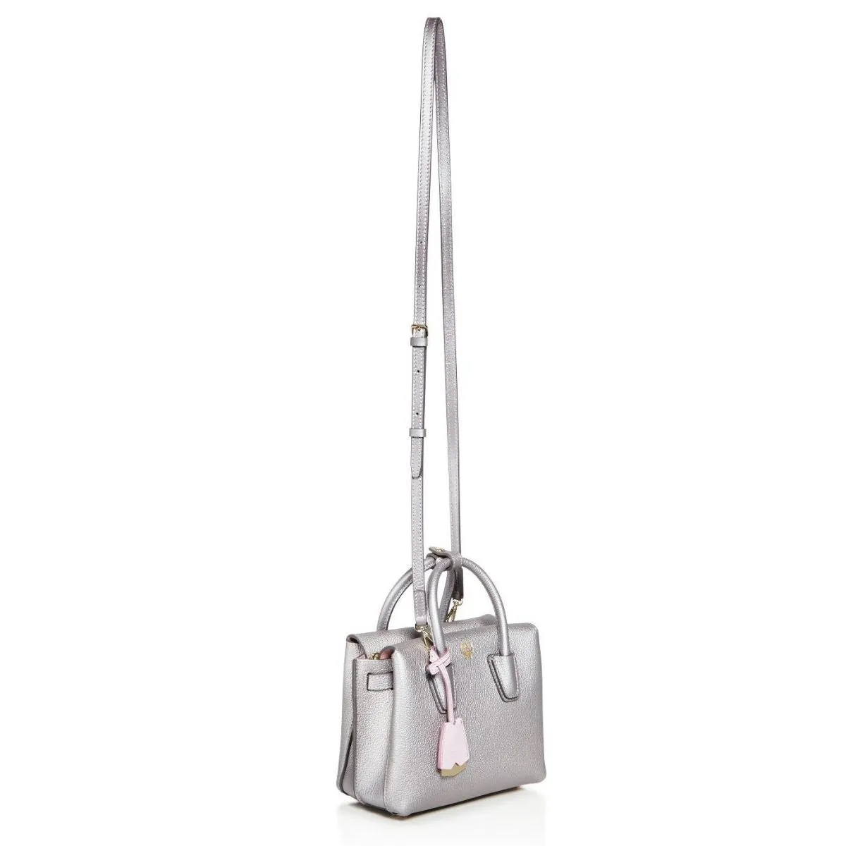 Milla Mini Leather Silver Metallic Tote Bag