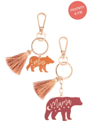 MINI BEAR & MAMA BEAR ENAMEL KEYCHAIN SET
