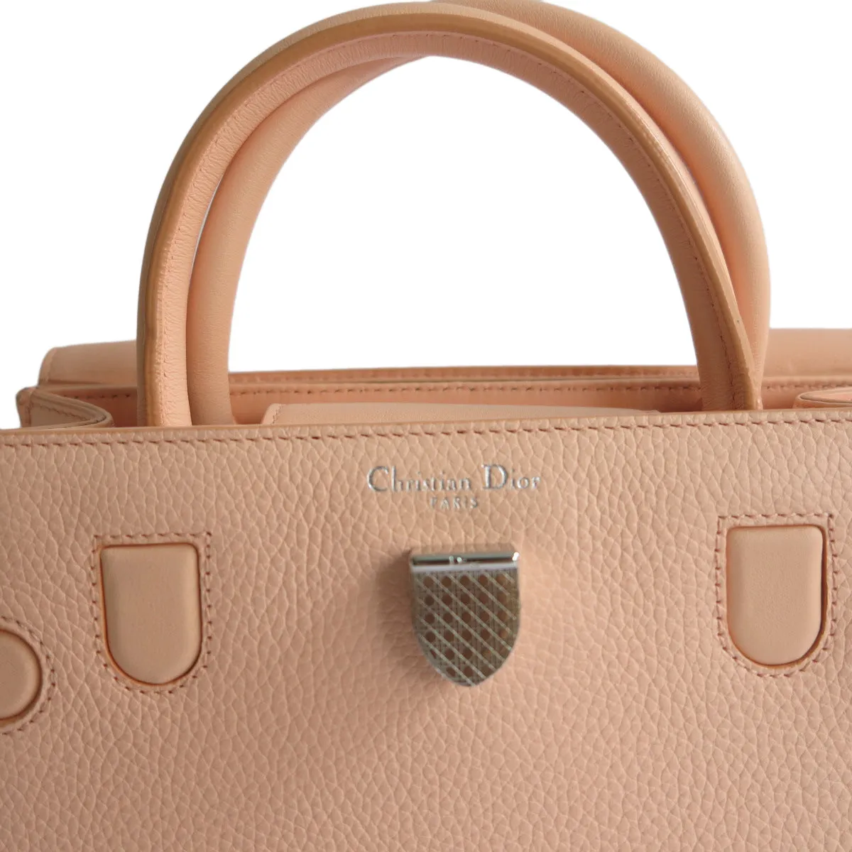Mini Diorever Bag in Peach Grained Calfskin