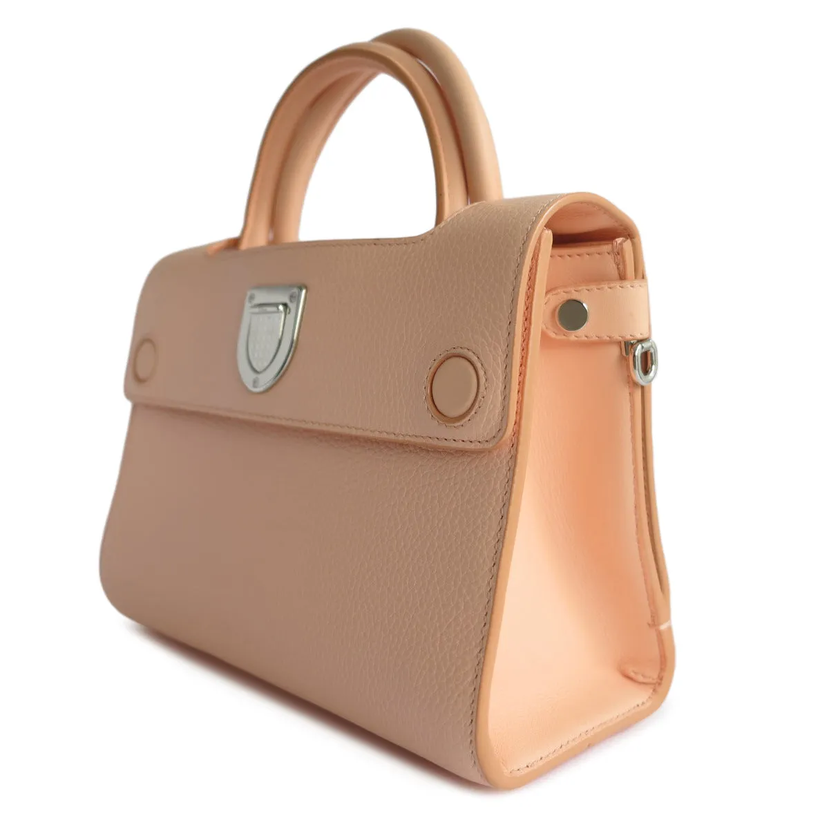 Mini Diorever Bag in Peach Grained Calfskin