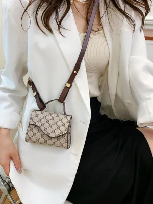 Mini Geometric Pattern Square Bag - Multicolor