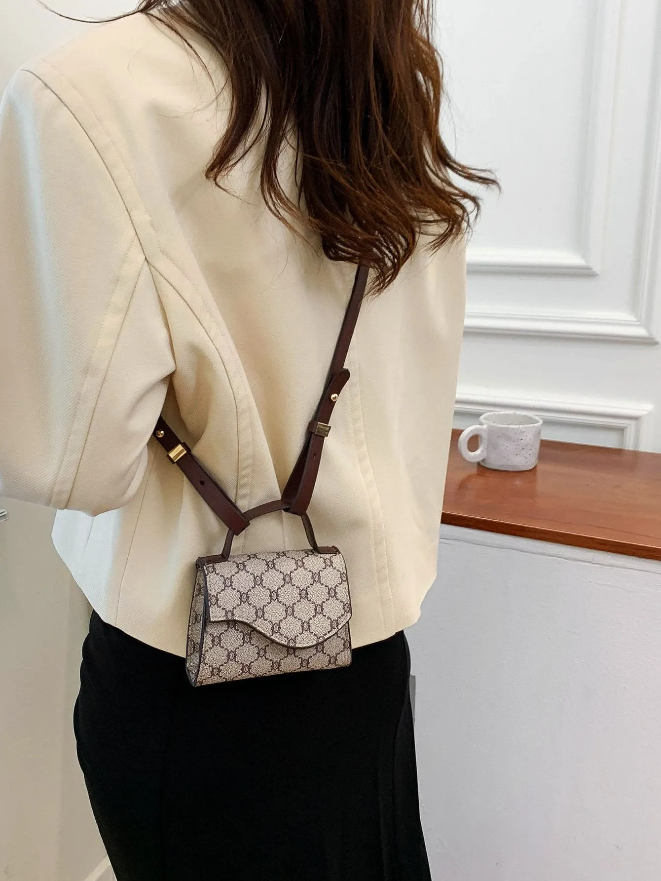 Mini Geometric Pattern Square Bag - Multicolor