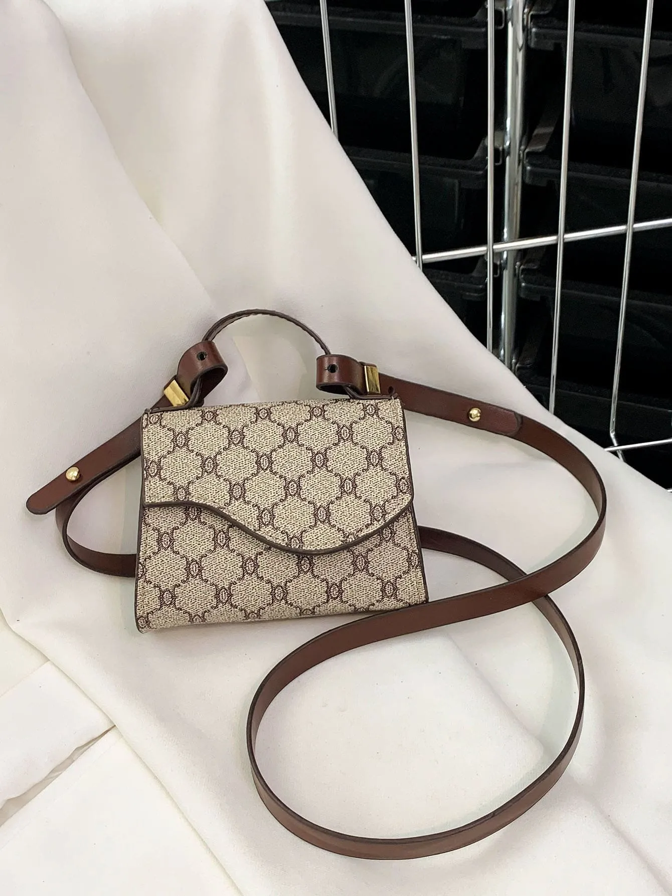 Mini Geometric Pattern Square Bag - Multicolor