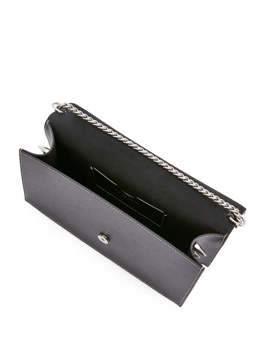 Mini Jewelled Satchel in Black Patent Leather