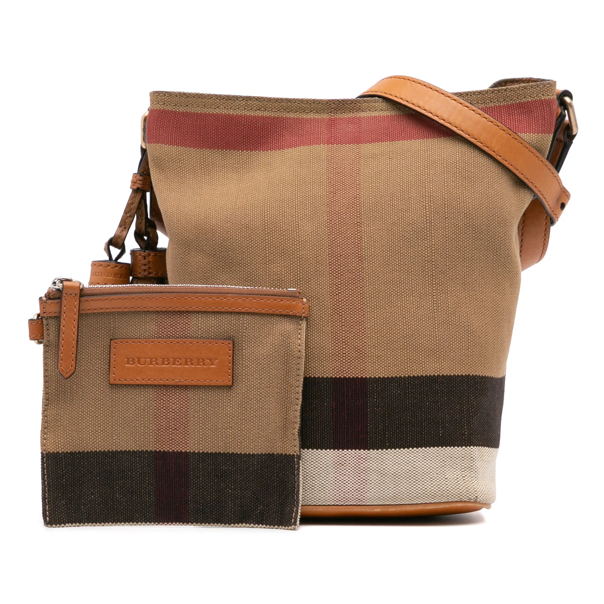 Mini Mega Check Canvas Ashby Tassel Bucket Bag
