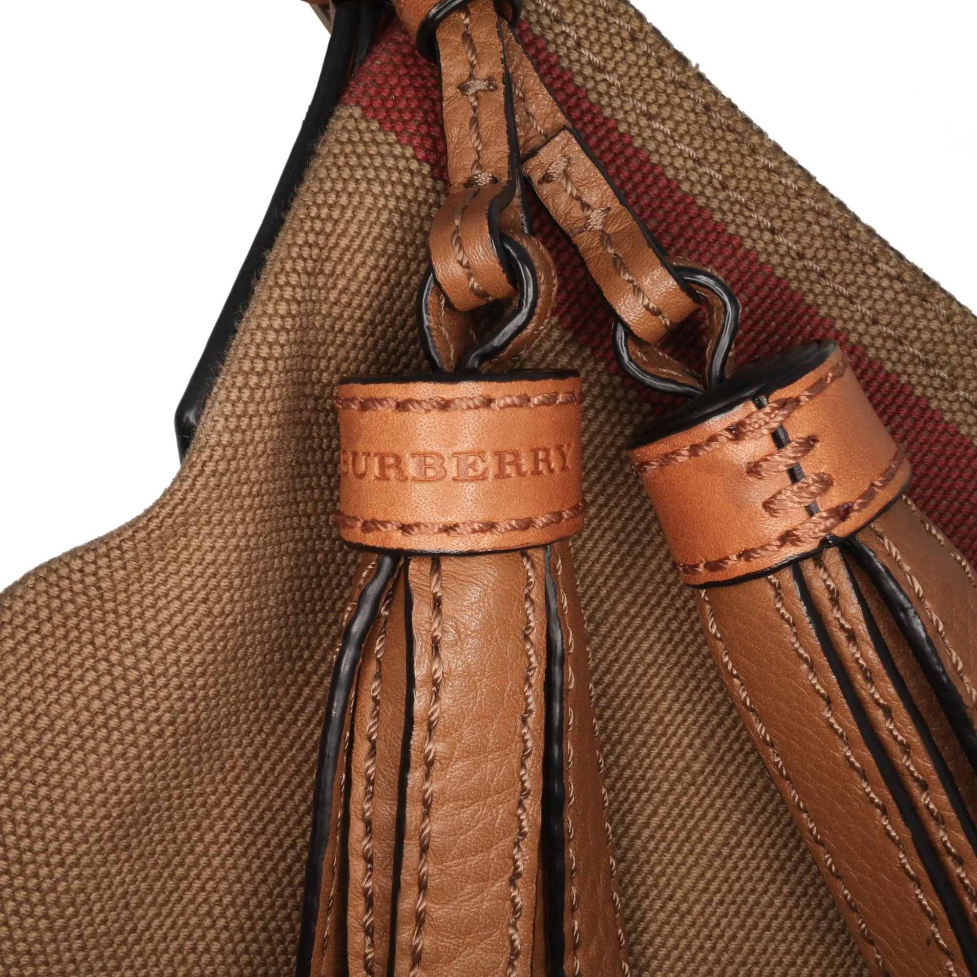 Mini Mega Check Canvas Ashby Tassel Bucket Bag