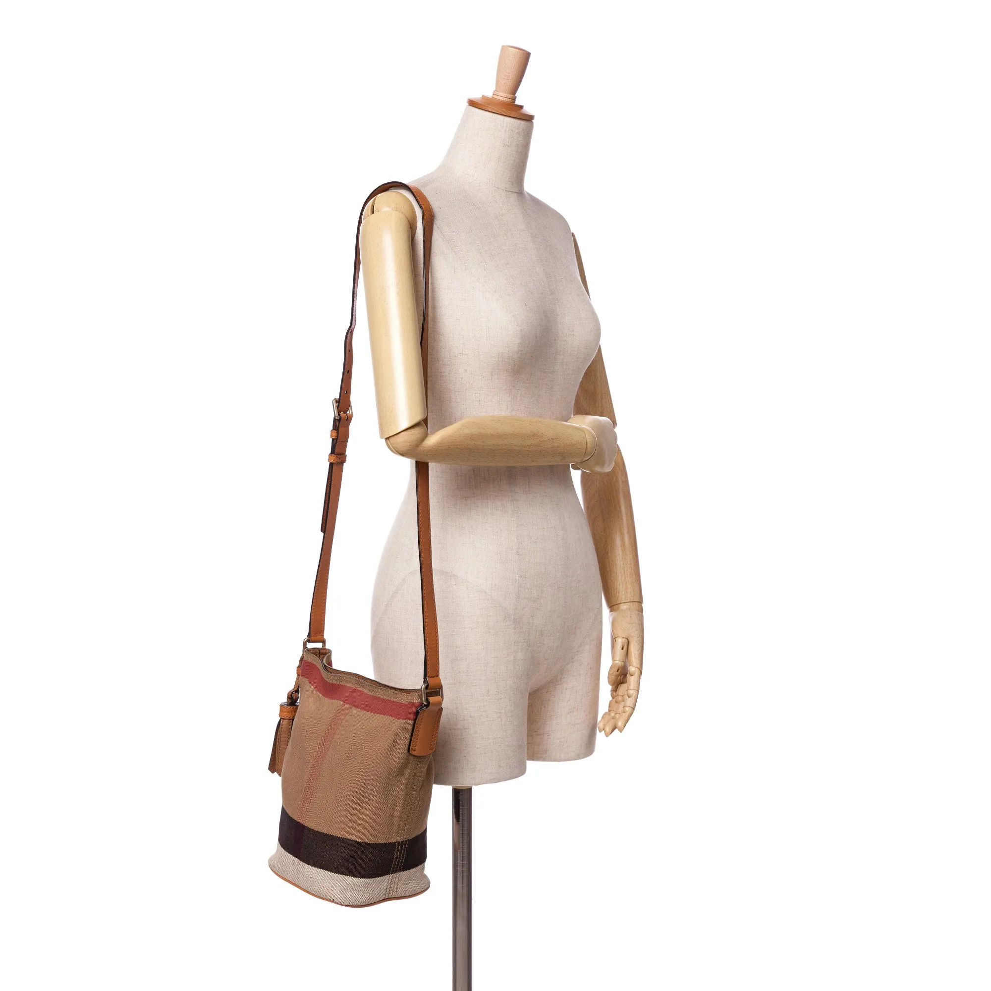 Mini Mega Check Canvas Ashby Tassel Bucket Bag