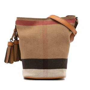Mini Mega Check Canvas Ashby Tassel Bucket Bag