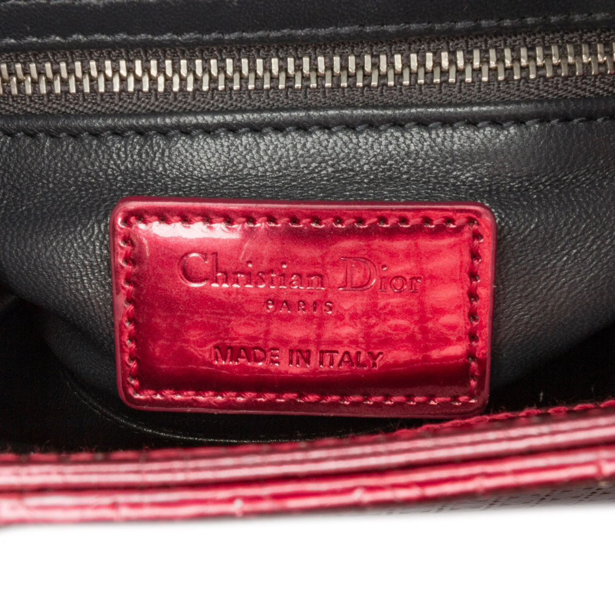 Mini Metallic Patent Microcannage Lady Dior