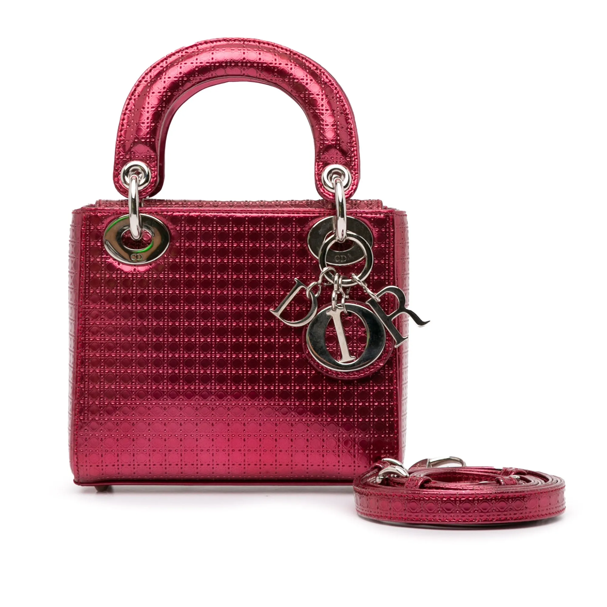 Mini Metallic Patent Microcannage Lady Dior