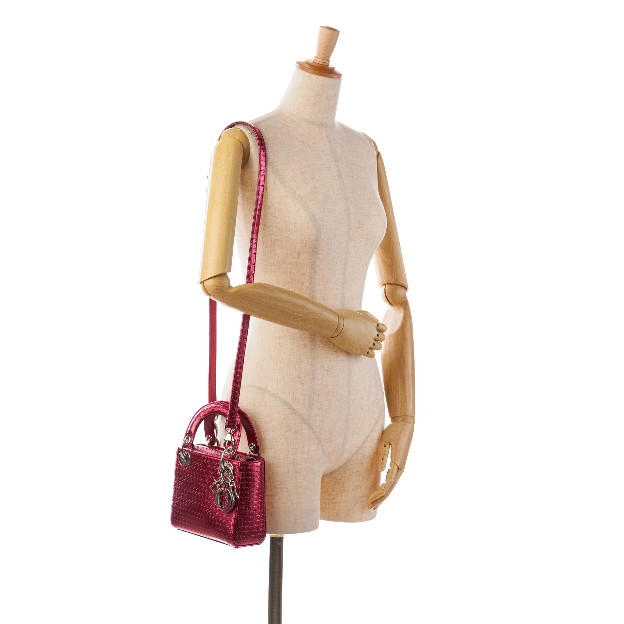 Mini Metallic Patent Microcannage Lady Dior
