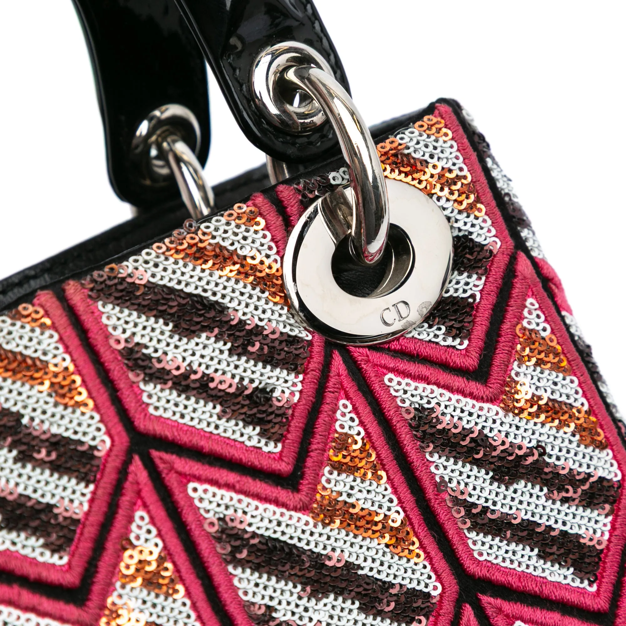 Mini Patent Sequined Lady Dior