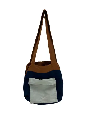 Mini Reversible Bag In Navy/Brown