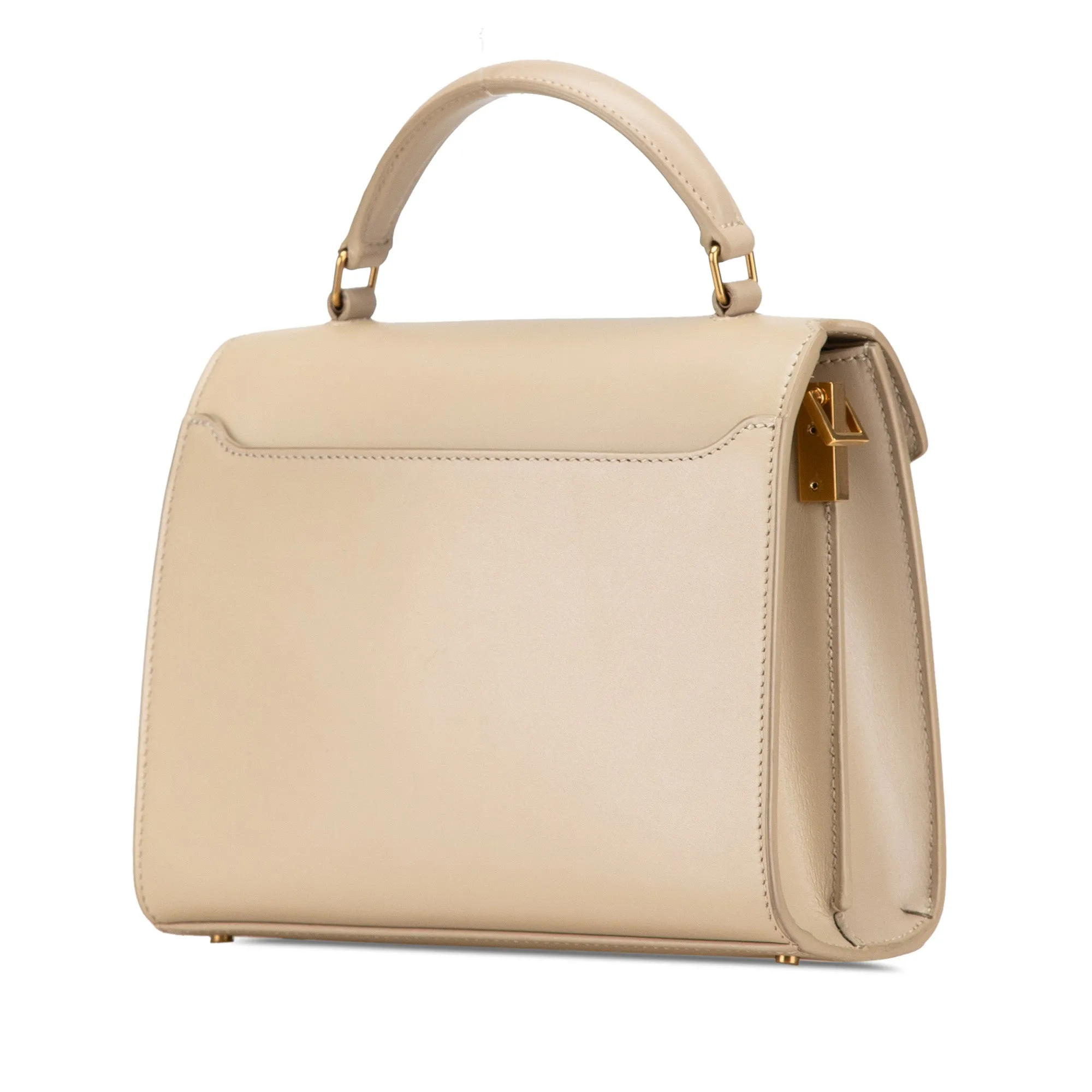 Mini Suede and Calfskin Cassandra Top Handle Bag