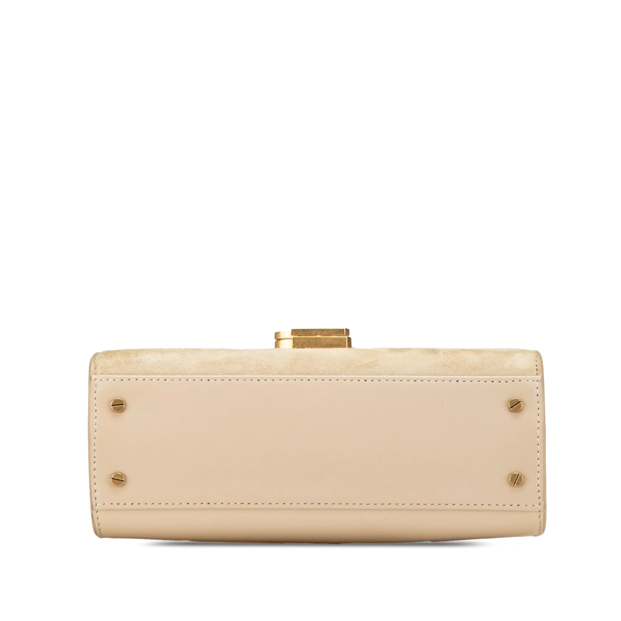 Mini Suede and Calfskin Cassandra Top Handle Bag