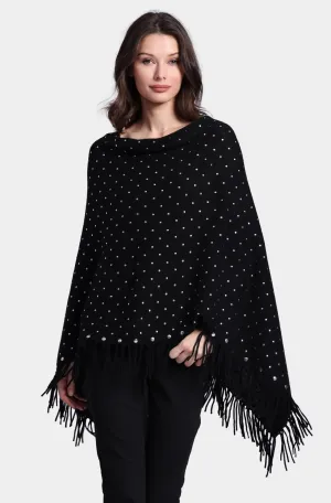 Minnie Rose Cashmere Studded Fringe Ruana
