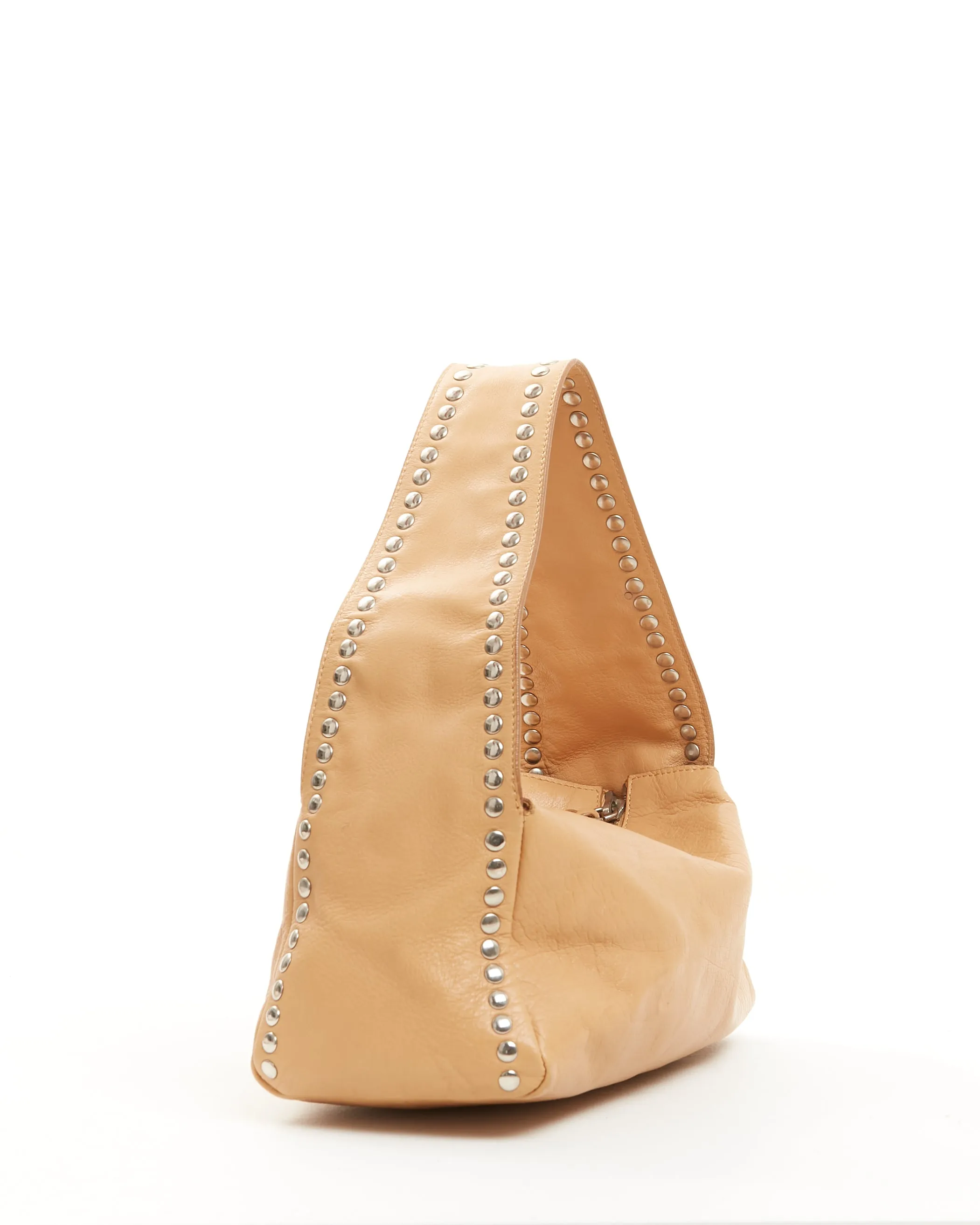 Miu Miu Beige Leather Studded Shoulder Bag