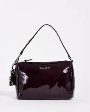 Miu Miu Purple Patent Pochette Charm Shoulder Bag