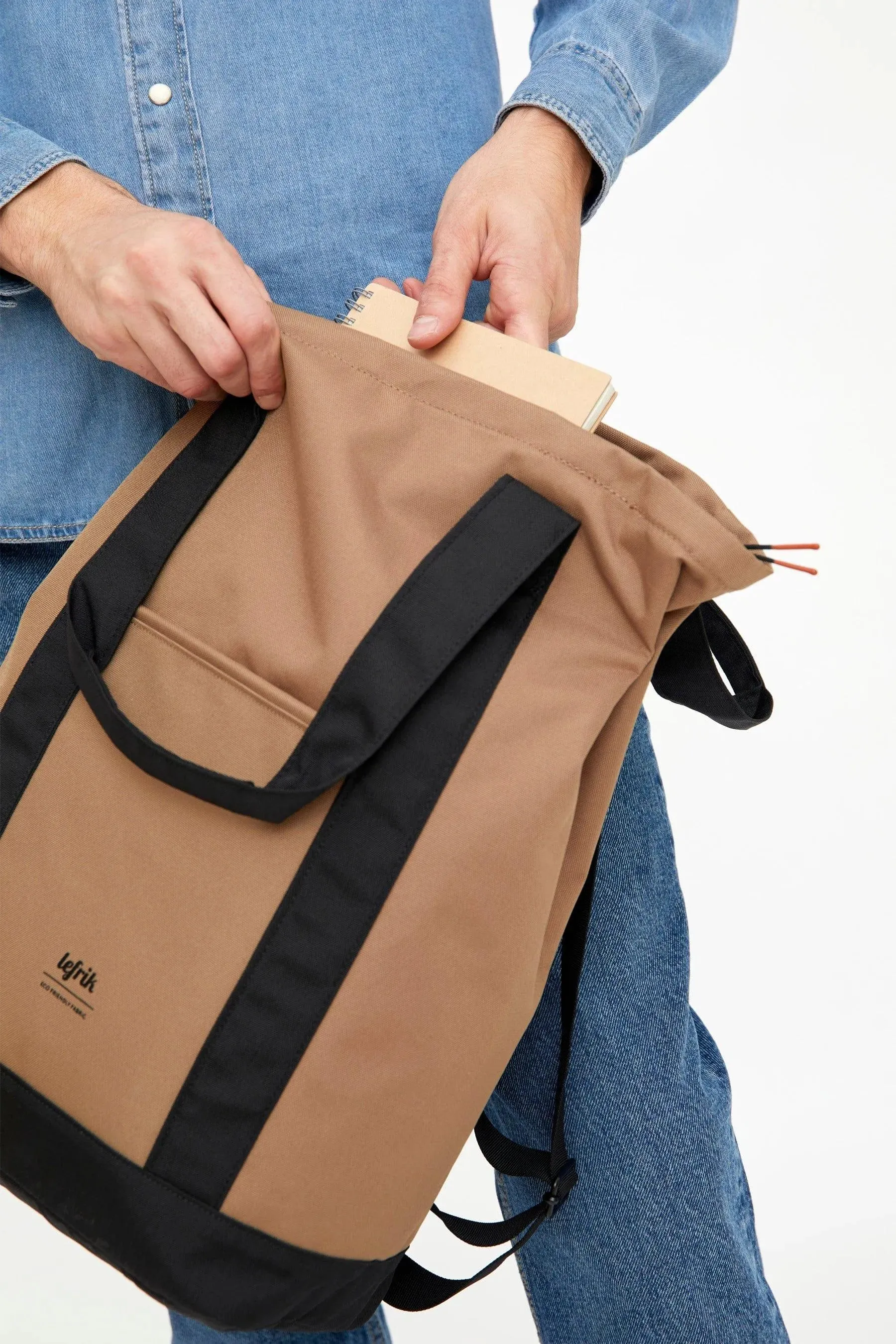 Mochila Bolso Lefrik Roots Tote Bag Maxi 15" Camel