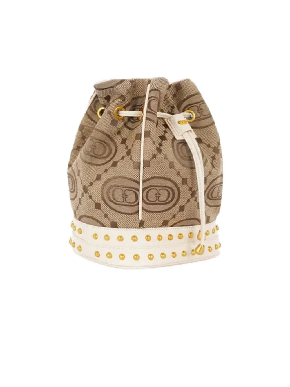 Monogram Ginger Bucket Jacquard   Leather - Beige Avory