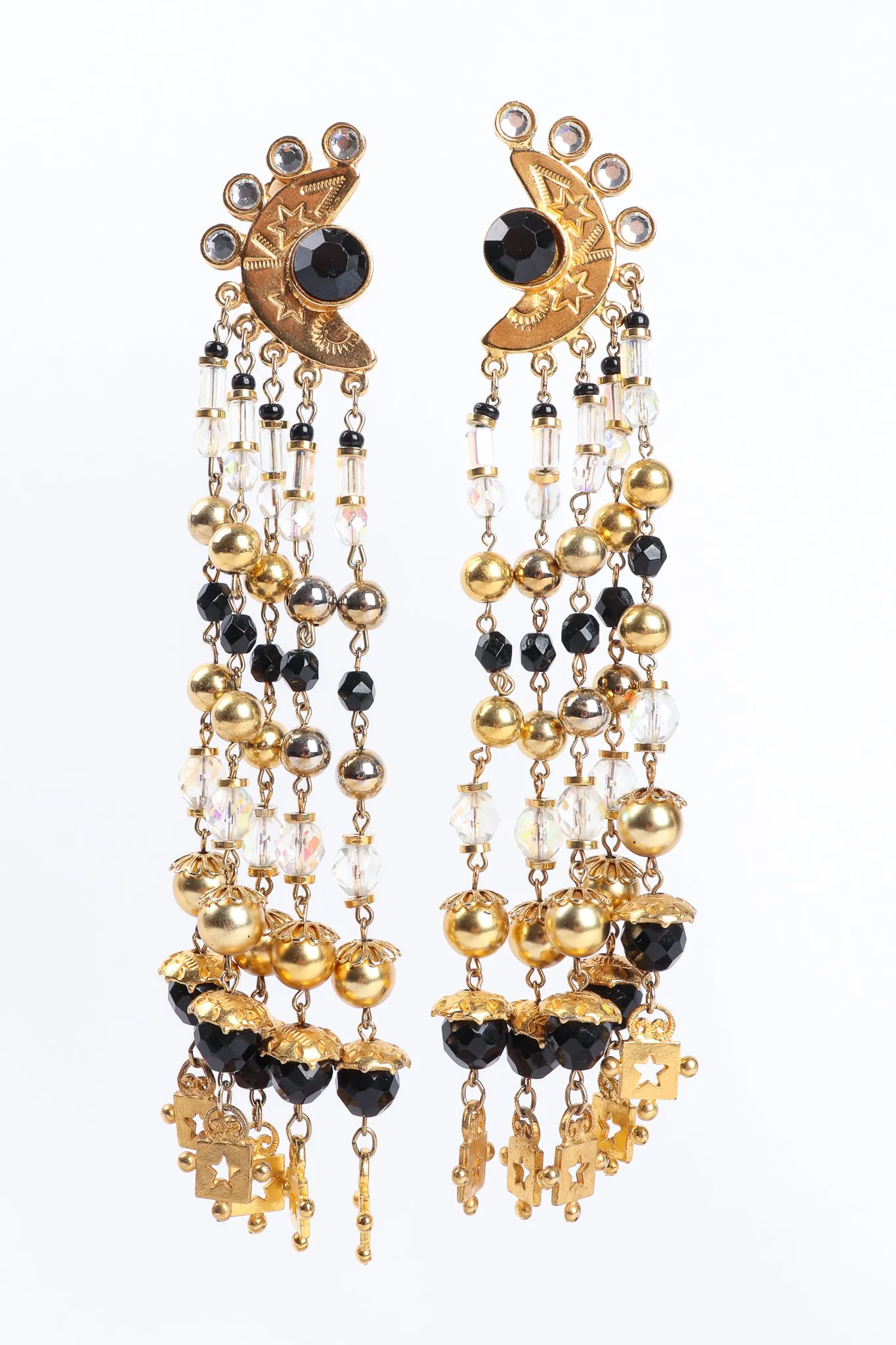 Moon & Stars Fringe Earrings