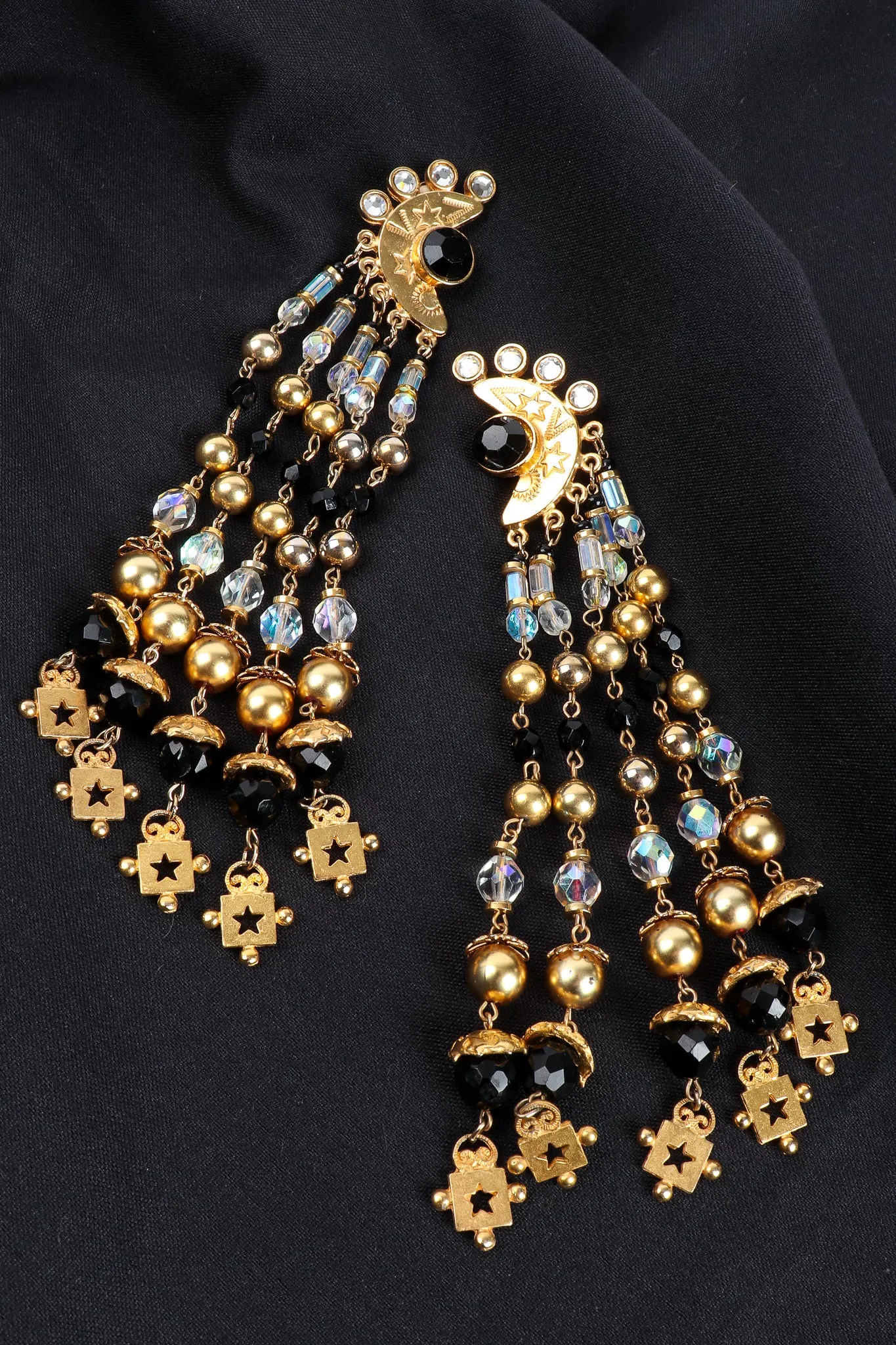 Moon & Stars Fringe Earrings