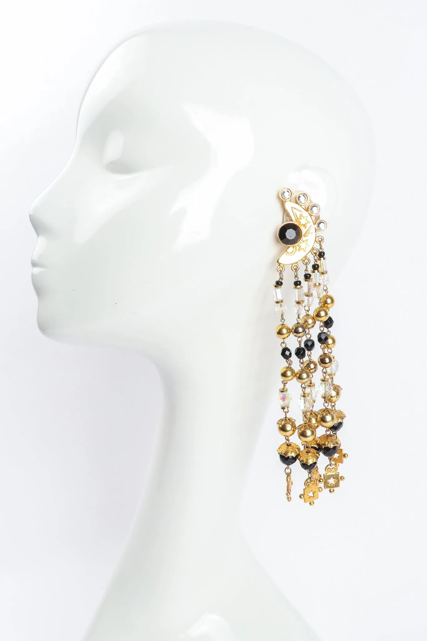 Moon & Stars Fringe Earrings