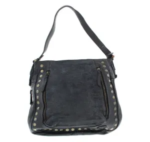 MOORE LA SHOPPER STUDDED W 2 VERTICAL ZIPS BLACK -